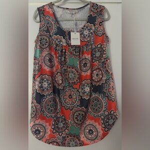 Haute Edition Women's Floral Paisley Long Sleeve Blouse, Size L NWT